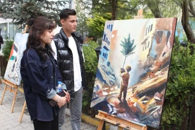 Van'da Filistin temalı resim sergisi düzenlendi