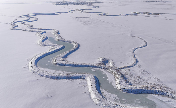 Van'da Çubuklu Çayı buz tuttu