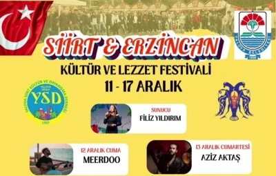 Yalova’da Siirt ve Erzincan Kültür ve Lezzet Festivali Başlıyor