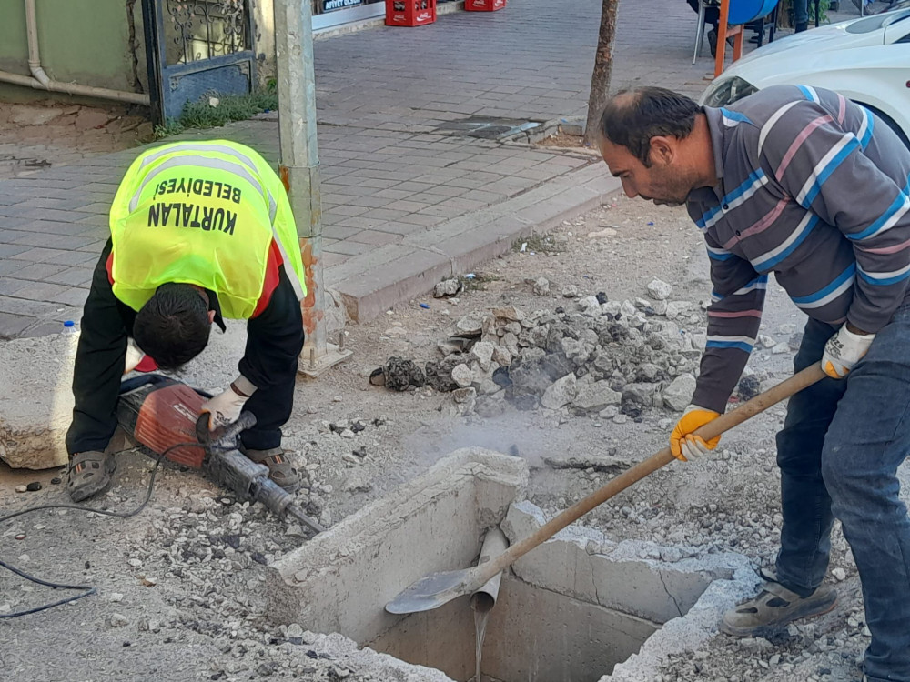 Hasar alan rögar Kurtalan Belediyesi ekiplerince onarıldı